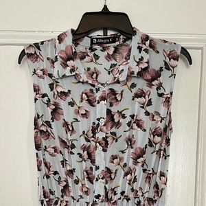 Allegra K Sleeveless Floral Dress Medium